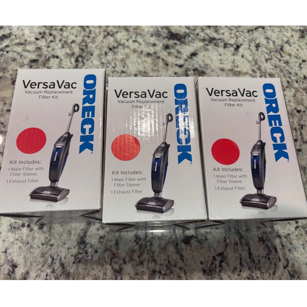 Oreck Vacuum Replacement Filter Kit 3-Pack VersaVac White Blue VCSTEAMAFLTR New